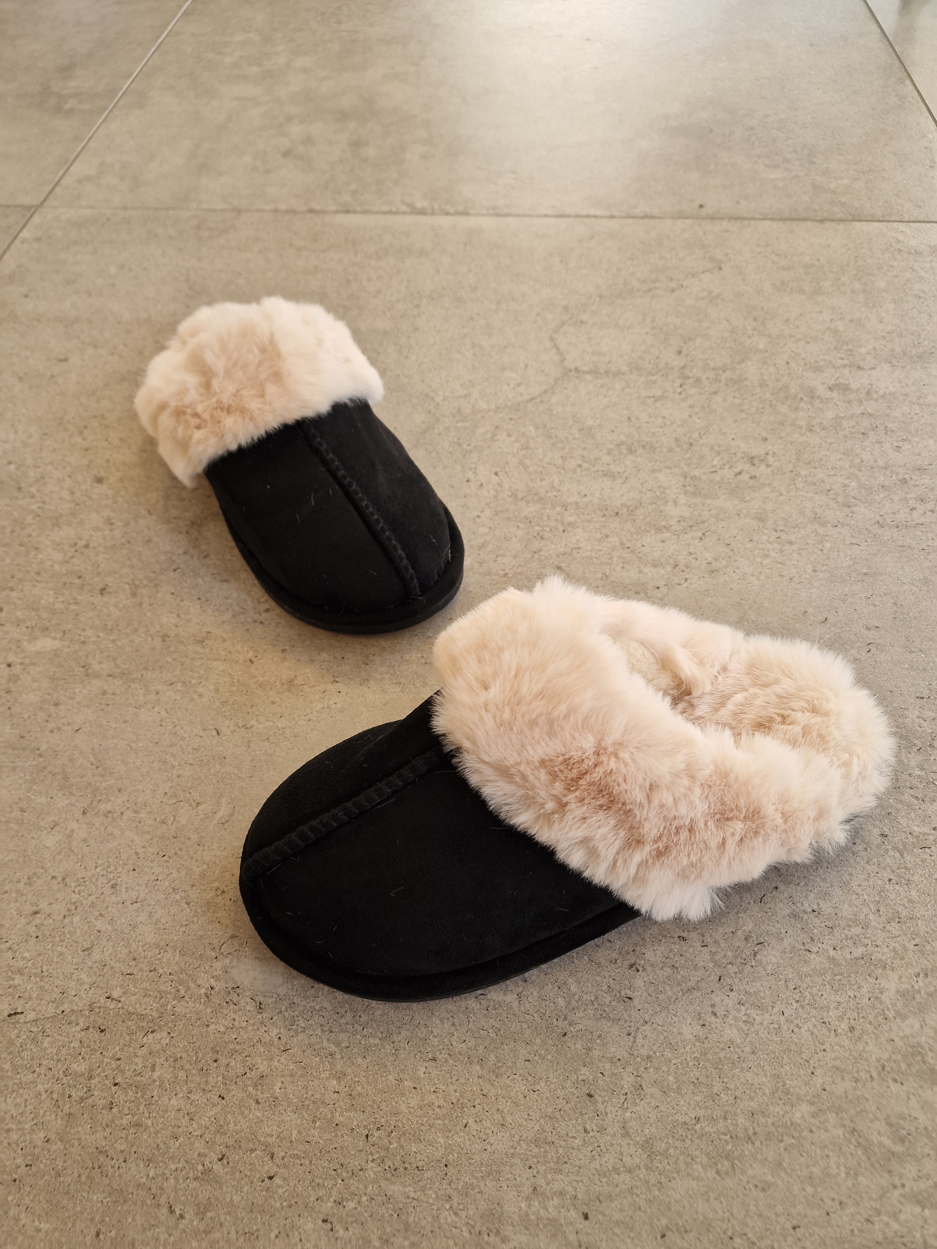 Sloffen Fluffy - Zwart