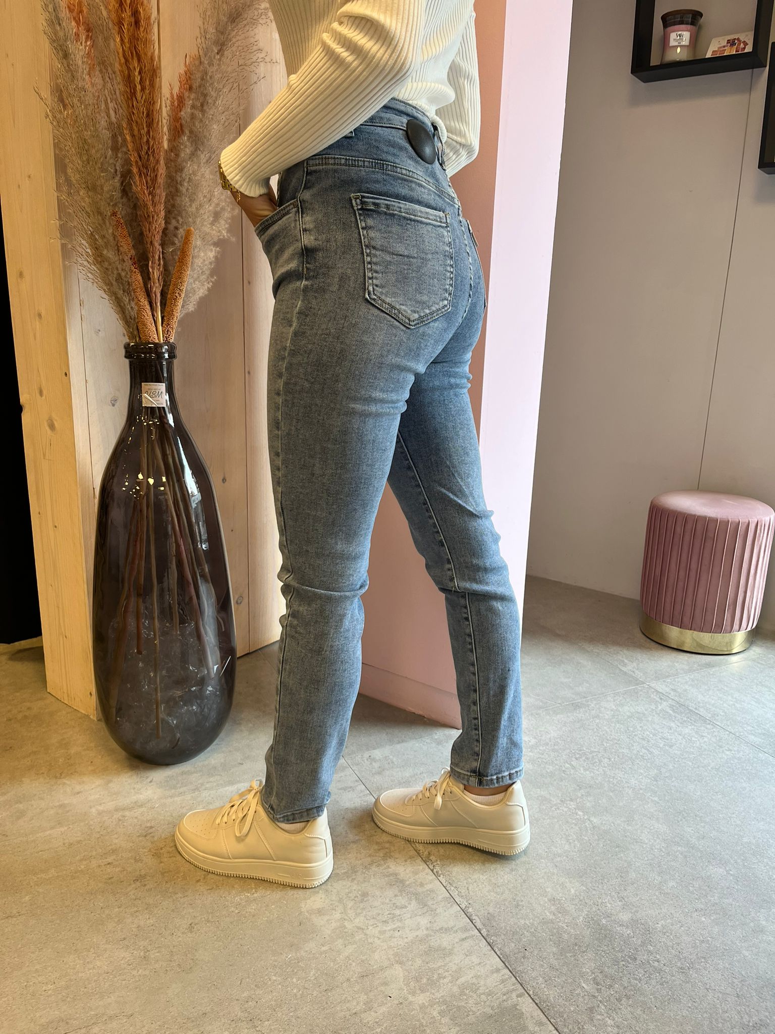 Mom Jeans Lins - Blauw