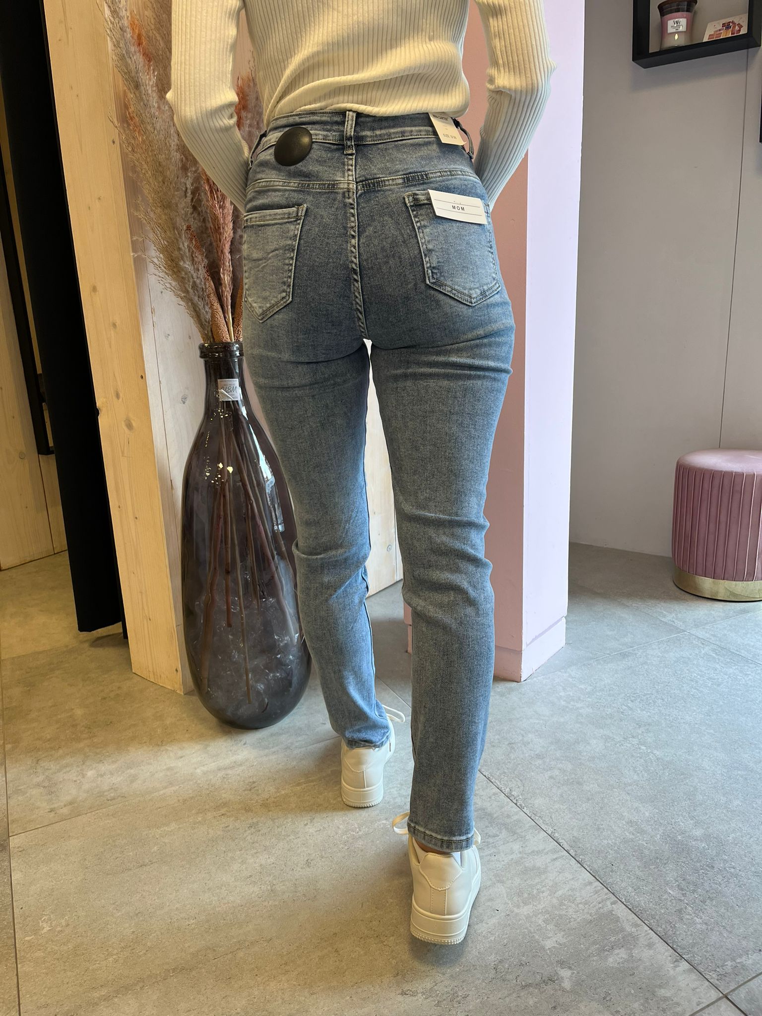 Mom Jeans Lins - Blauw