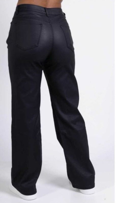 Wide Leg leaterlook - Zwart