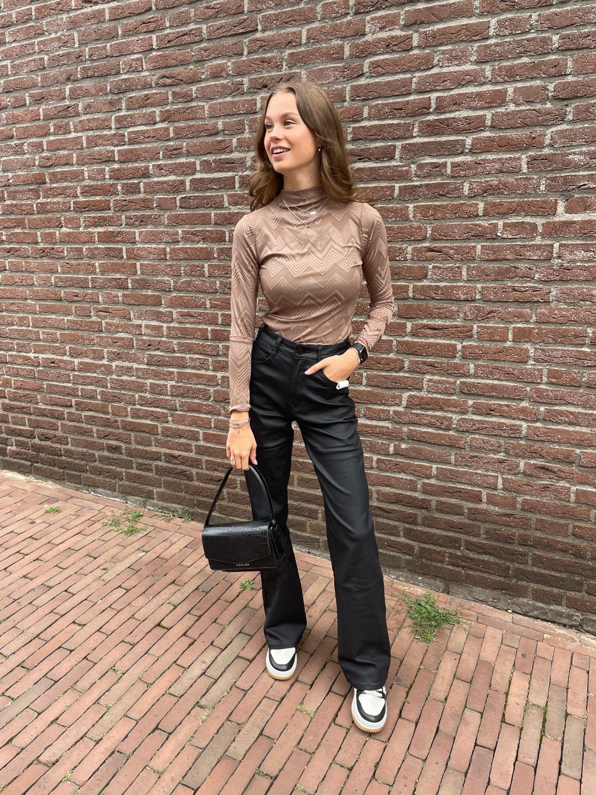 Wide Leg leaterlook - Zwart