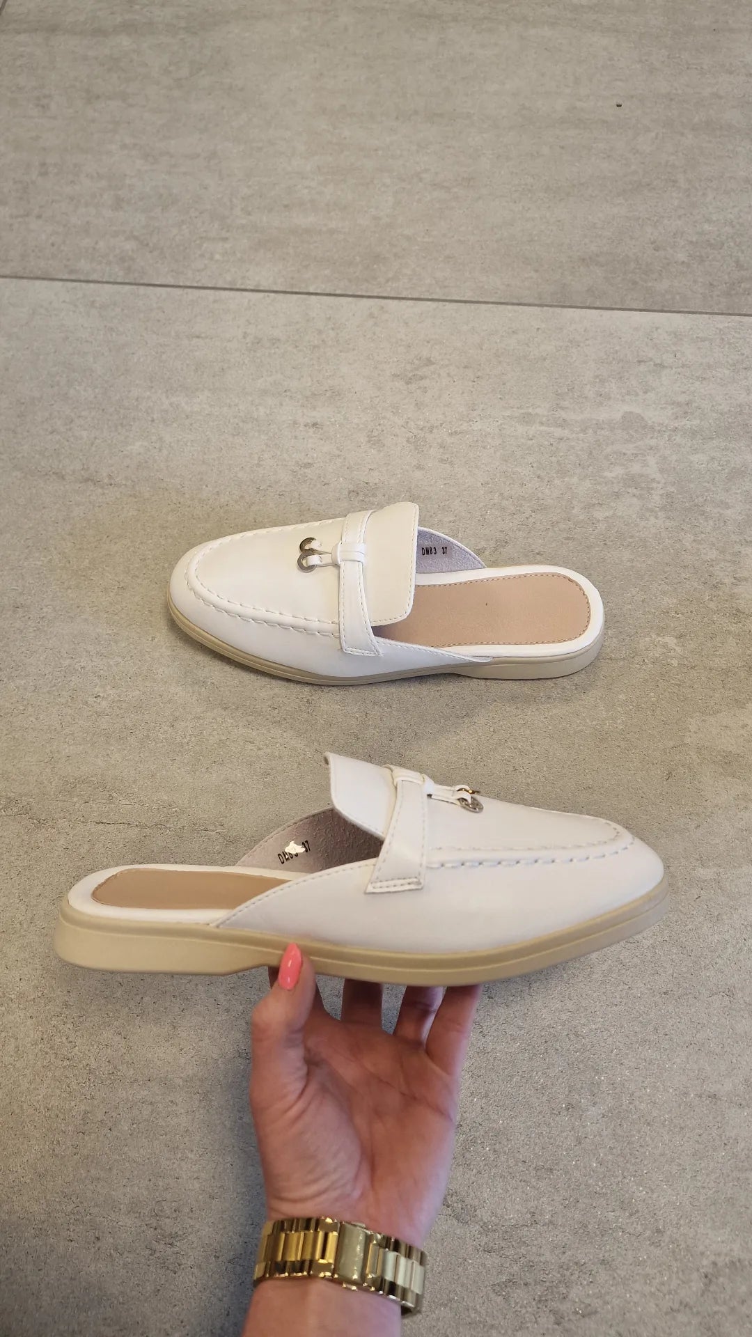 Loafer open hak 'pu' - Wit