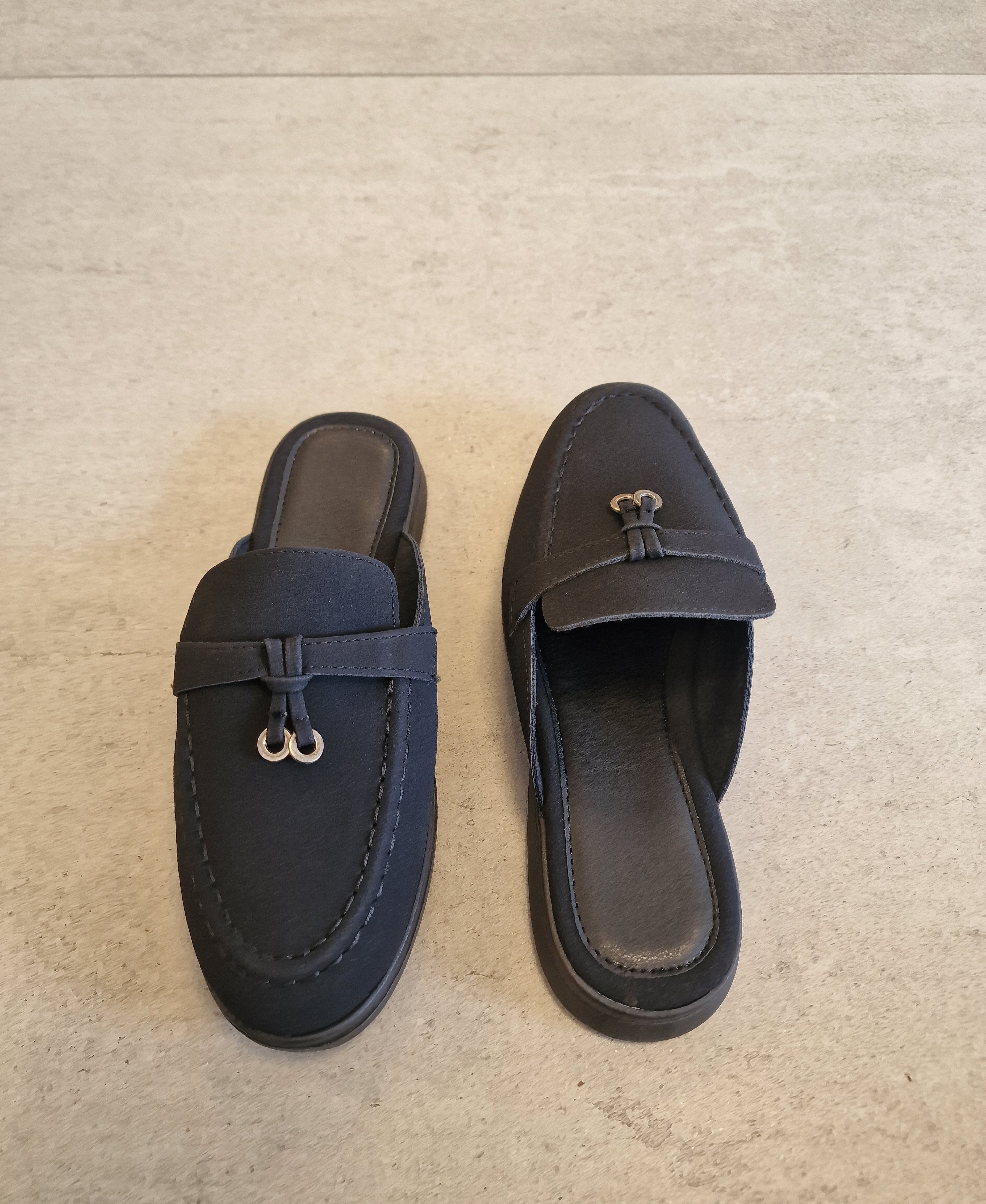 Loafer open hak - Zwart