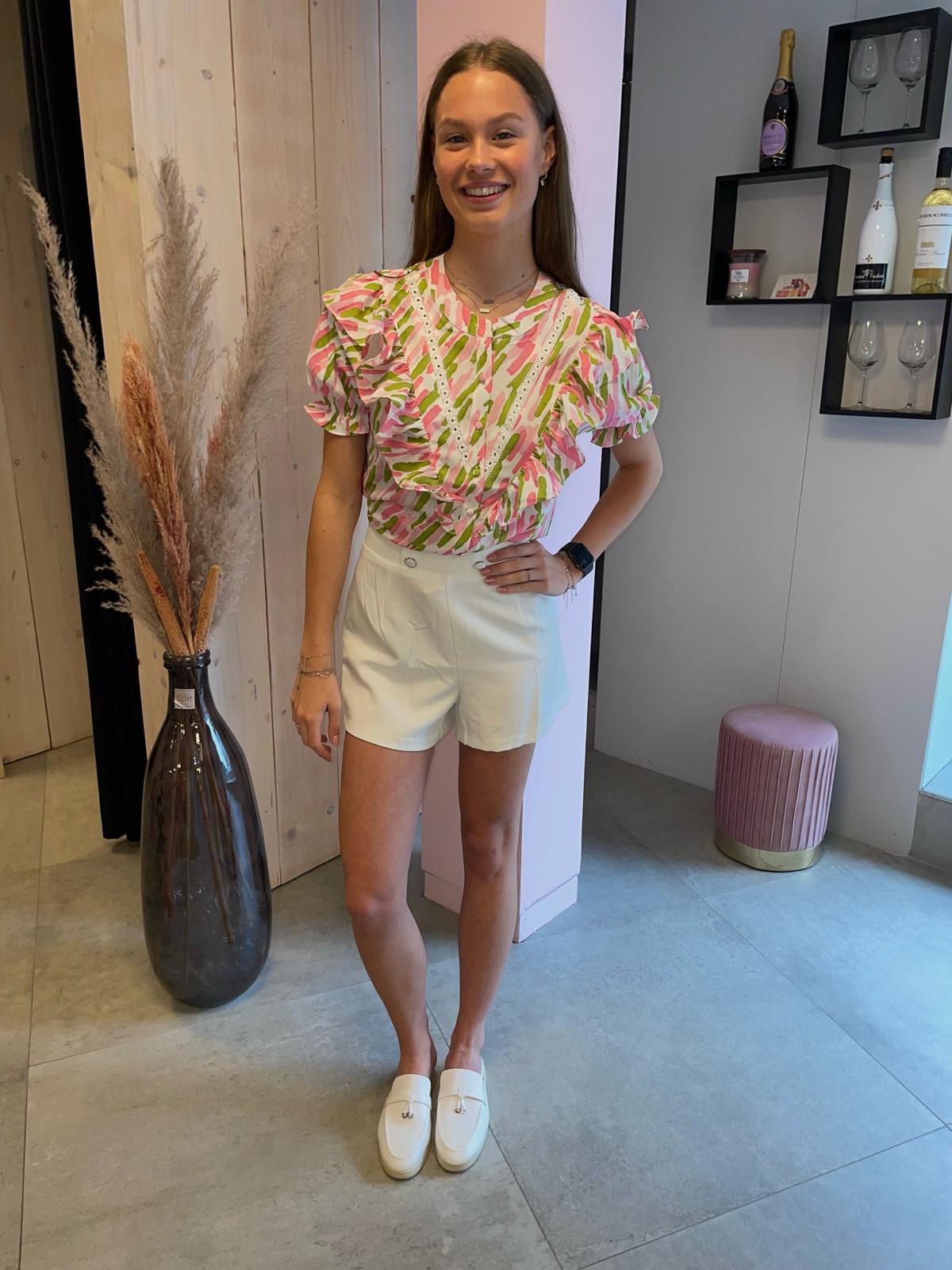 Blouse Stella - Groen/Roze