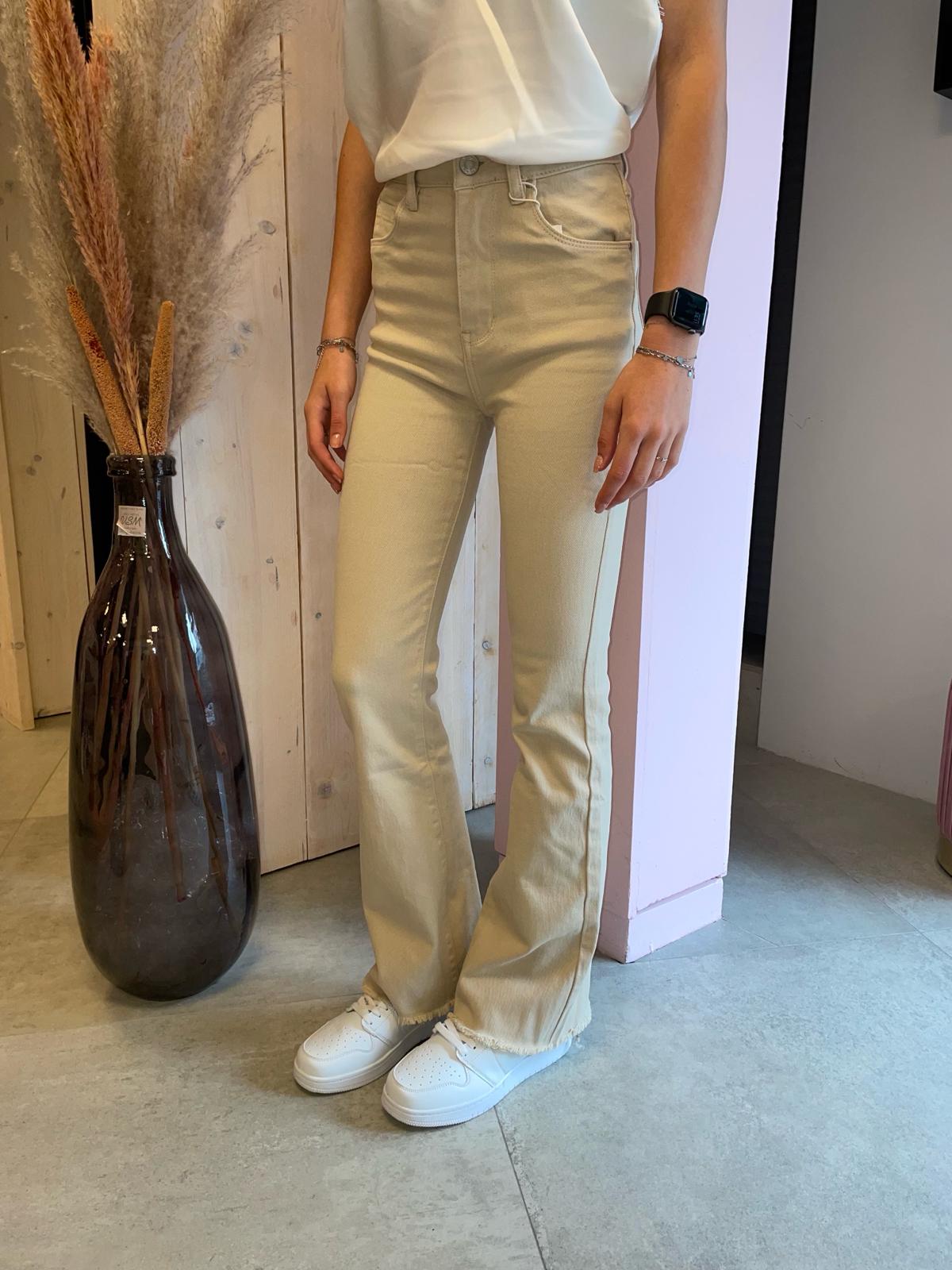 Flared Jeans - Beige
