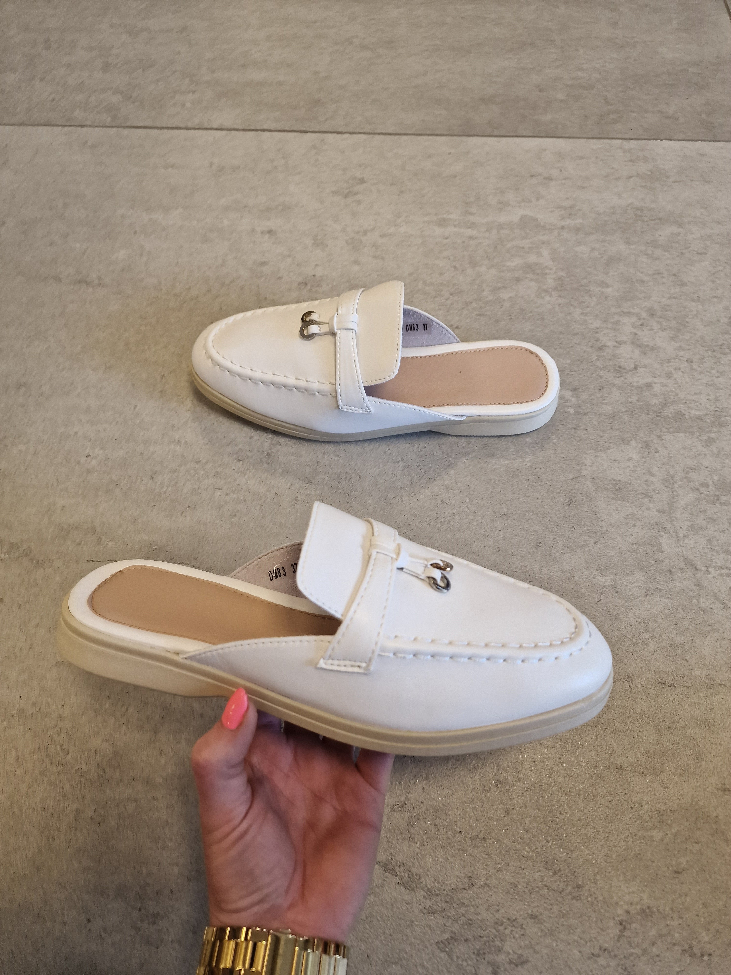 Loafer open hak 'pu' - Wit
