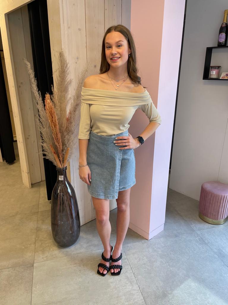 Off Shoulder Top - Beige