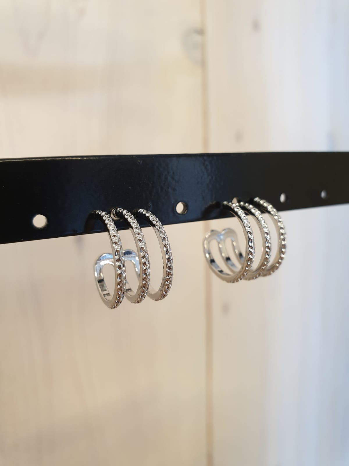Oorbellen 3-Ring 'Silver'