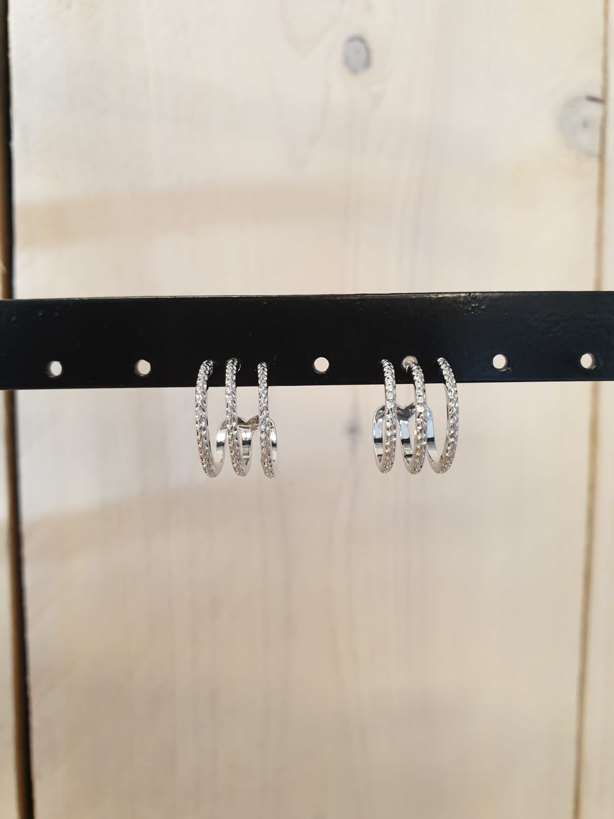 Oorbellen 3-Ring 'Silver'