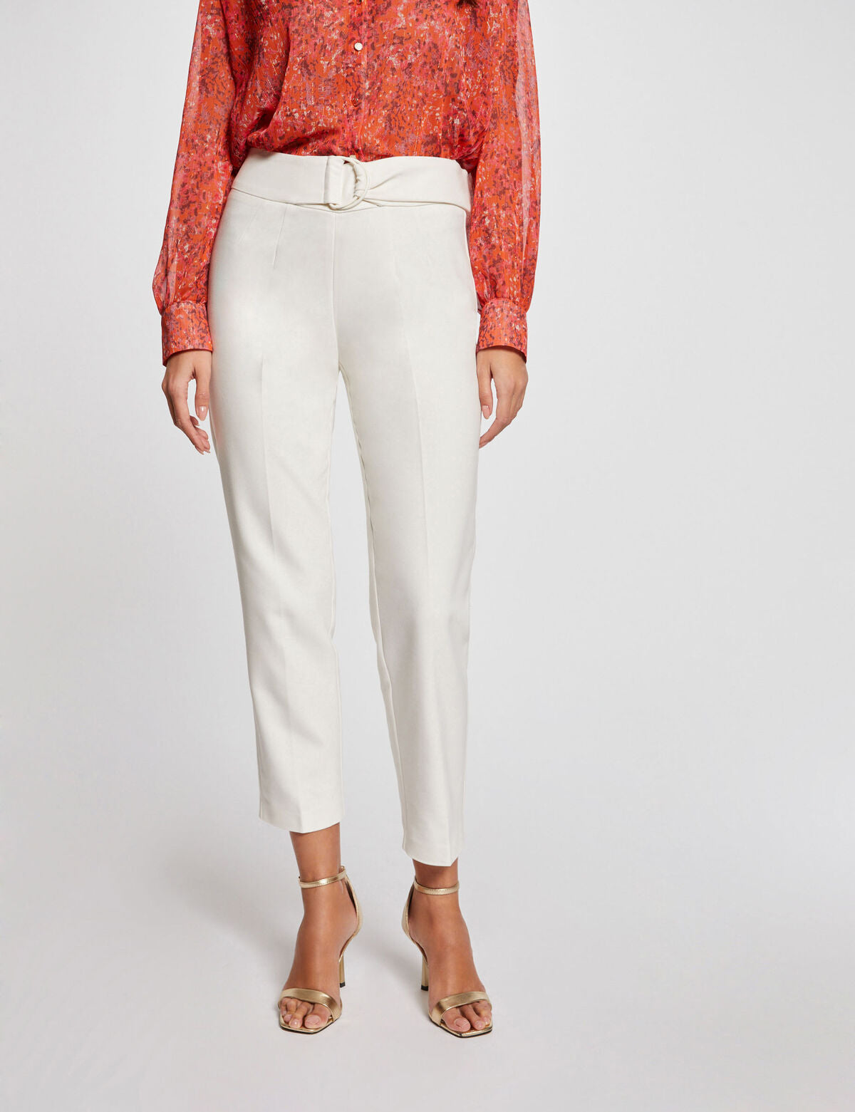 MORGAN High Waist broek PBACI.F - Ivoor