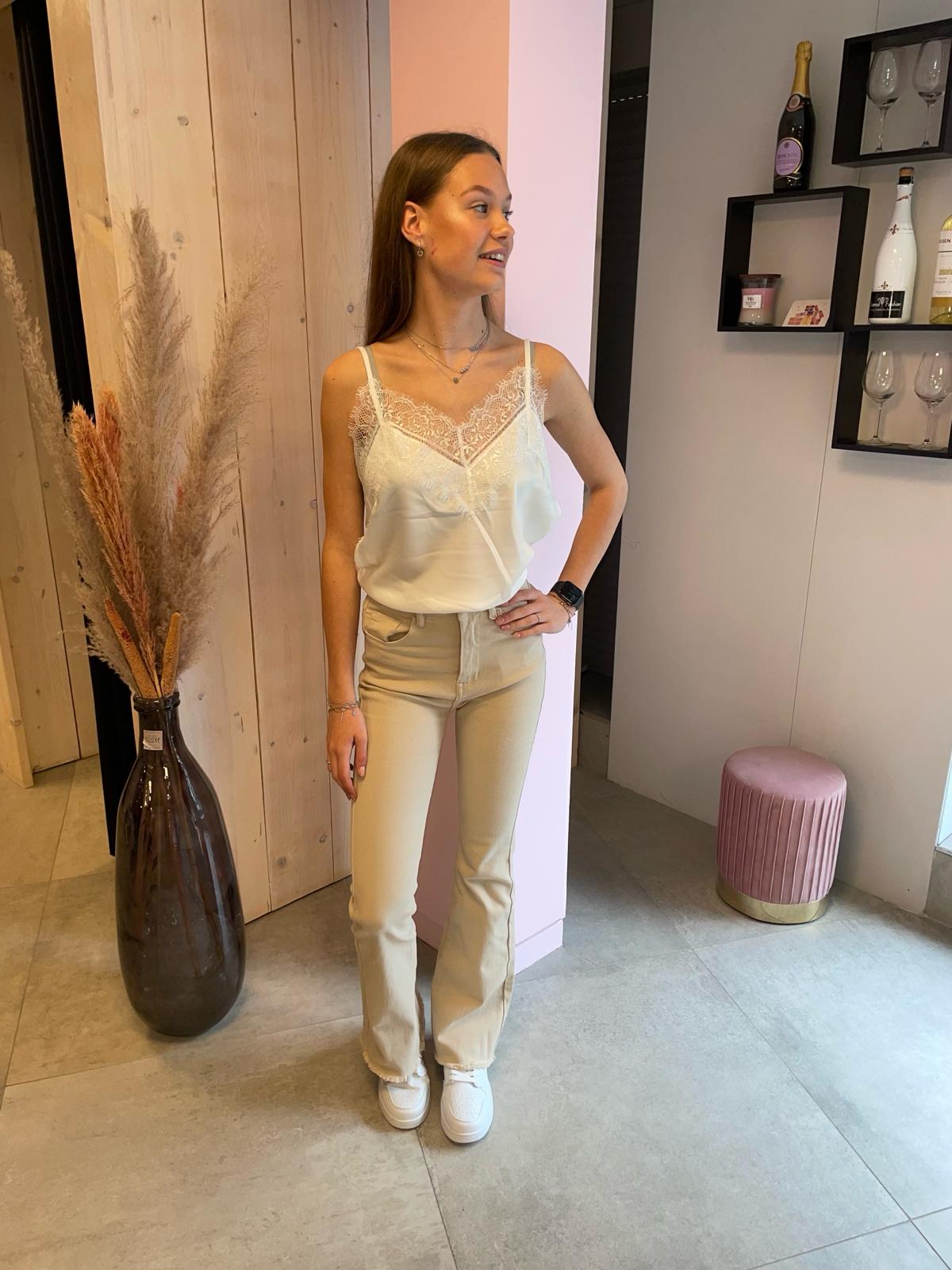 Flared Jeans - Beige